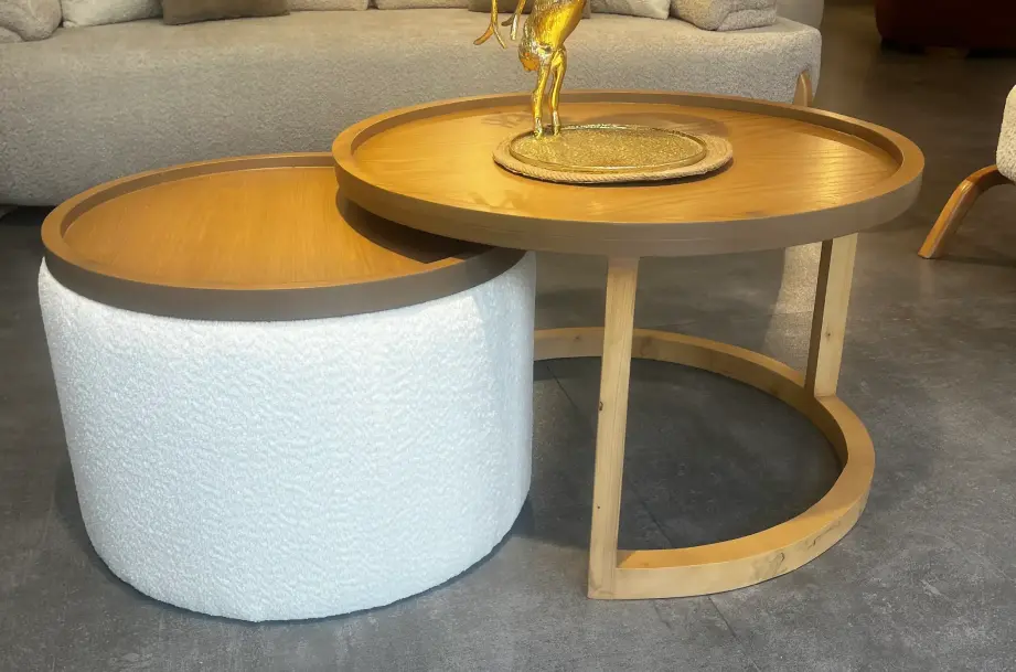 Lyon coffee table with a 3-piece nesting side table set جلو مبلی لیون با عسلی ۳ تیکه